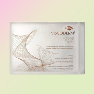 Viscoderm Hydrogel Patch – Ansiktsmaske for fuktighet og beroligende effekt etter estetiske behandlinger.