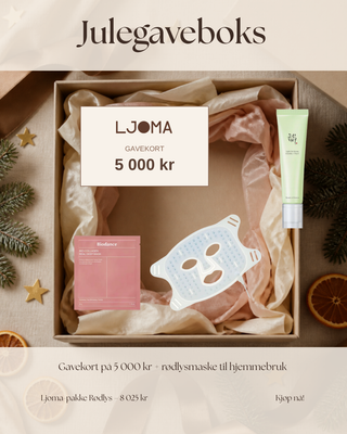 Ljoma-pakke Julegaveboks Rødlys med gavekort 5 000 kr i gaveeske