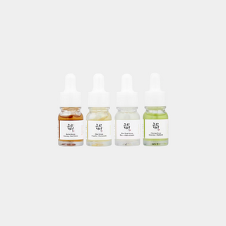 Hanbang Serum Discovery Kit fra Beauty Of Joseon, fire miniserumer med koreanske urter for glød, ro og fuktighet.