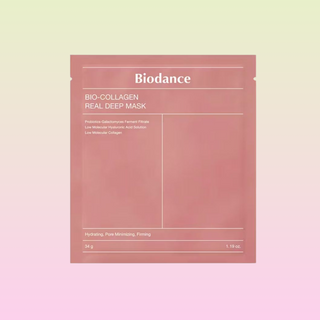 Biodance Bio-Collagen Real Deep Mask i emballasje, koreansk sheetmaske for fuktighet og glød