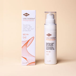 VISCODERM Photoprotection SPF 50+ – Beskytt huden mot UVA/UVB-stråler og forebygg tidlig aldring.